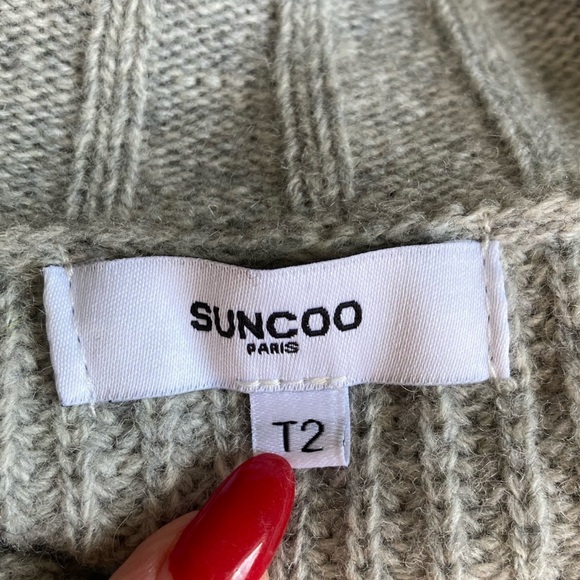 Suncoo Paris Wool Pull Pacome Sweater Mock Neck Layering Piece Grey Sleeveless - Picture 8 of 11